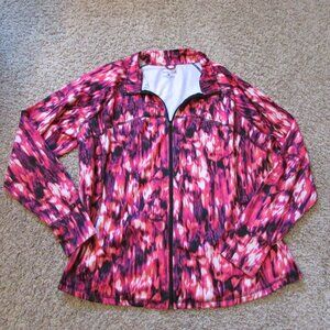 NWOT Evertek 2X Full Zip Track Jacket Stretch Poly Pink Purple Black Pkts